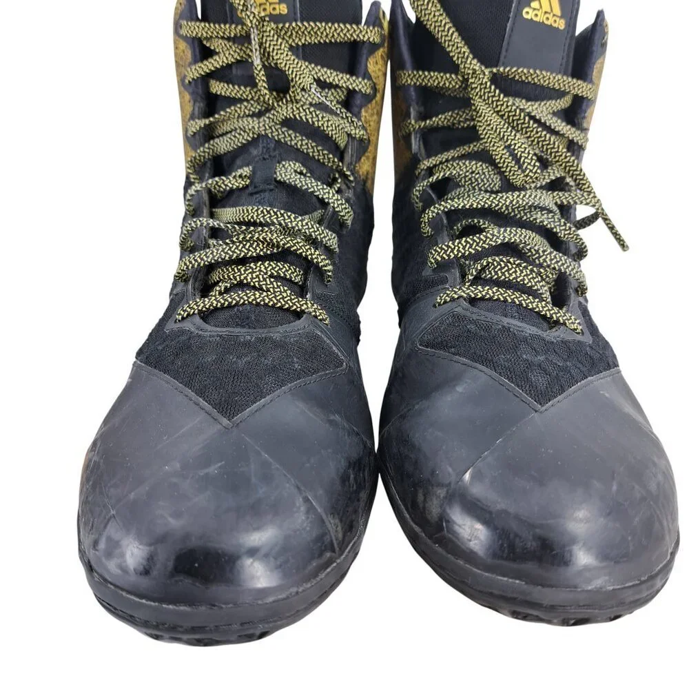 Adidas Map Wizard Hype Black Gold Wresting Shoes Size 10 Mens High Top Metallic